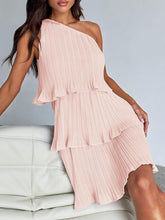 Load image into Gallery viewer, Layered Single Shoulder Mini Dress