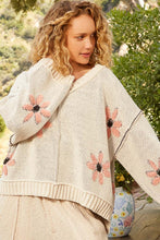 Load image into Gallery viewer, POL V-Neck Floral Pattern Chenille Sweater