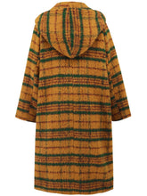Load image into Gallery viewer, Plaid Long Sleeve Hooded Coat with Pockets