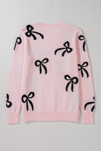Load image into Gallery viewer, Bow Pattern Round Neck Loose Fit Sweater