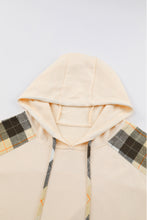 Load image into Gallery viewer, Drawstring Plaid Long Sleeve Hoodie