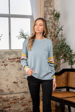 Load image into Gallery viewer, Sew In Love Full Size Contrast Stripes Long Sleeve Sweater