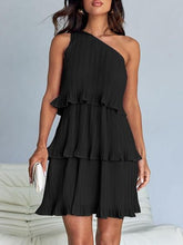 Load image into Gallery viewer, Layered Single Shoulder Mini Dress