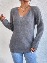 Load image into Gallery viewer, Crisscross V-Neck Long Sleeve Sweater