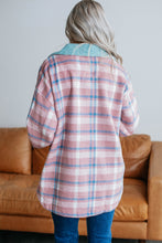 Load image into Gallery viewer, Plaid Collared Neck Flap Pockets Shacket