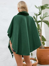 Load image into Gallery viewer, Fuzzy Trim Open Front Poncho