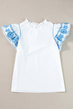 Load image into Gallery viewer, Ruffled Mock Neck Cap Sleeve Blouse
