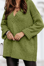 Load image into Gallery viewer, V-Neck Dropped Shoulder Sweater
