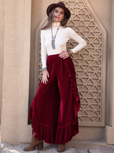 Load image into Gallery viewer, Slit Ruffled Wide Leg Pants