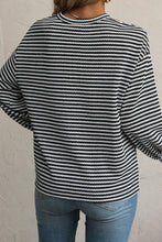 Load image into Gallery viewer, Striped Round Neck Long Sleeve Top