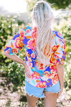 Load image into Gallery viewer, Printed Notched Half Sleeve Blouse