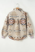 Load image into Gallery viewer, Geometric Collared Neck Long Sleeve Sweatshirt