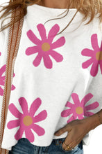 Load image into Gallery viewer, Flower Round Neck Half Sleeve T-Shirt