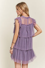 Load image into Gallery viewer, ADORA Layered Ruffled Cap Sleeve Mesh Dress