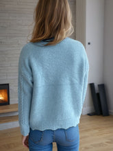 Load image into Gallery viewer, Cable-Knit Mock Neck Dropped Shoulder Sweater