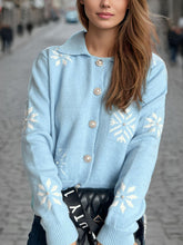 Load image into Gallery viewer, Pearl Trim Collared Neck Long Sleeve Cardigan