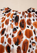 Load image into Gallery viewer, Printed Tie Neck Three-Quarter Sleeve Blouse