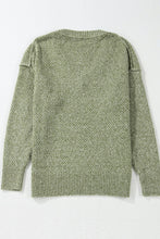 Load image into Gallery viewer, V-Neck Dropped Shoulder Long Sleeve Sweater
