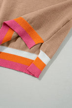 Load image into Gallery viewer, Contrast Round Neck Long Sleeve Sweater