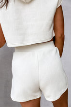 Load image into Gallery viewer, Textured Drawstring Hoodie and Shorts Set
