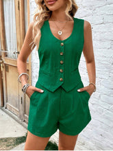Load image into Gallery viewer, Scoop Neck Sleeveless Top and Shorts Set