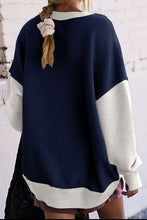 Load image into Gallery viewer, Contrast Round Neck Long Sleeve Sweatshirt