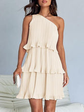 Load image into Gallery viewer, Layered Single Shoulder Mini Dress
