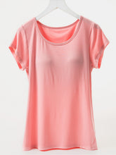 Load image into Gallery viewer, Round Neck Short Sleeve T-Shirt with Bra