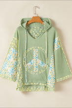 Load image into Gallery viewer, Peace Patch Batwing Sleeve Hooded Blouse