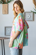 Load image into Gallery viewer, HOPELY Floral Round Neck Waffle T-Shirt