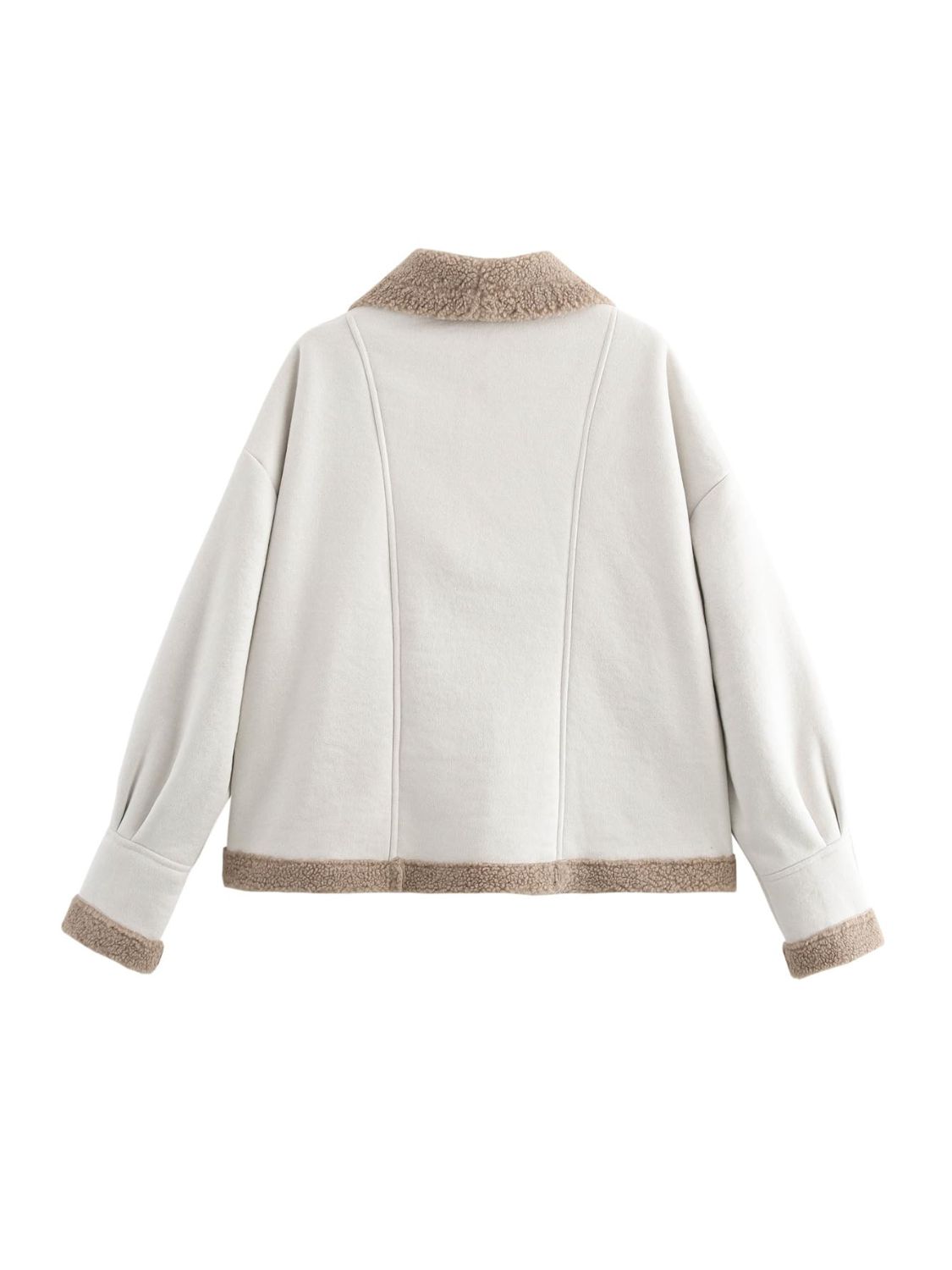 Load image into Gallery viewer, Fuzzy Collared Neck Long Sleeve Jacket