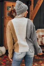 Load image into Gallery viewer, Color Block Textured Drop Shoulder Sweater