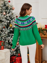Load image into Gallery viewer, Geometric Round Neck Long Sleeve Sweater