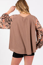 Load image into Gallery viewer, SAGE + FIG Floral Long Sleeve Front Pleated Detail Blouse