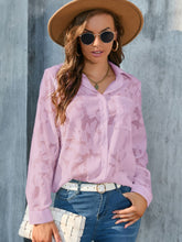 Load image into Gallery viewer, Full Size Collared Neck Long Sleeve Shirt Plus Size