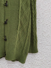 Load image into Gallery viewer, Cable-Knit Long Sleeve Hooded Cardigan