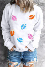 Load image into Gallery viewer, Football Round Neck Long Sleeve Sweatshirt