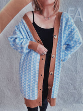Load image into Gallery viewer, Contrast Trim Geometric Button Down Cardigan
