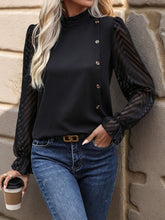 Load image into Gallery viewer, Mock Neck Flounce Sleeve Blouse