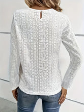 Load image into Gallery viewer, Lace Eyelet Long Sleeve Top