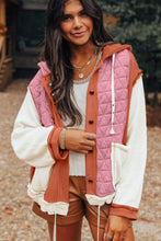 Load image into Gallery viewer, Drawstring Texture Button Up Long Sleeve Hooded Jacket