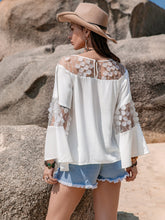 Load image into Gallery viewer, Lace Round Neck Long Sleeve Blouse