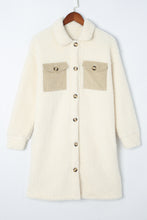 Load image into Gallery viewer, Collared Neck Long Sleeve Longline Teddy Jacket