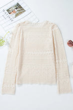 Load image into Gallery viewer, Lace Round Neck Long Sleeve Blouse