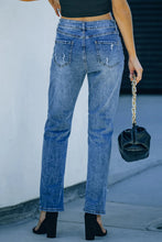 Load image into Gallery viewer, Distressed Skeleton Pattern Jeans with Pockets