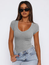 Load image into Gallery viewer, Scoop Neck Cap Sleeve T-Shirt