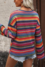 Load image into Gallery viewer, Contrast Round Neck Long Sleeve Top