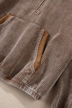 Load image into Gallery viewer, Drawstring Half Zip Long Sleeve Hoodie