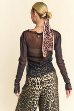 Load image into Gallery viewer, Davi &amp; Dani Glitter Mesh Lettuce Hem Long Sleeve Top