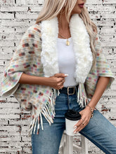 Load image into Gallery viewer, Fringe Fuzzy Open Front Poncho